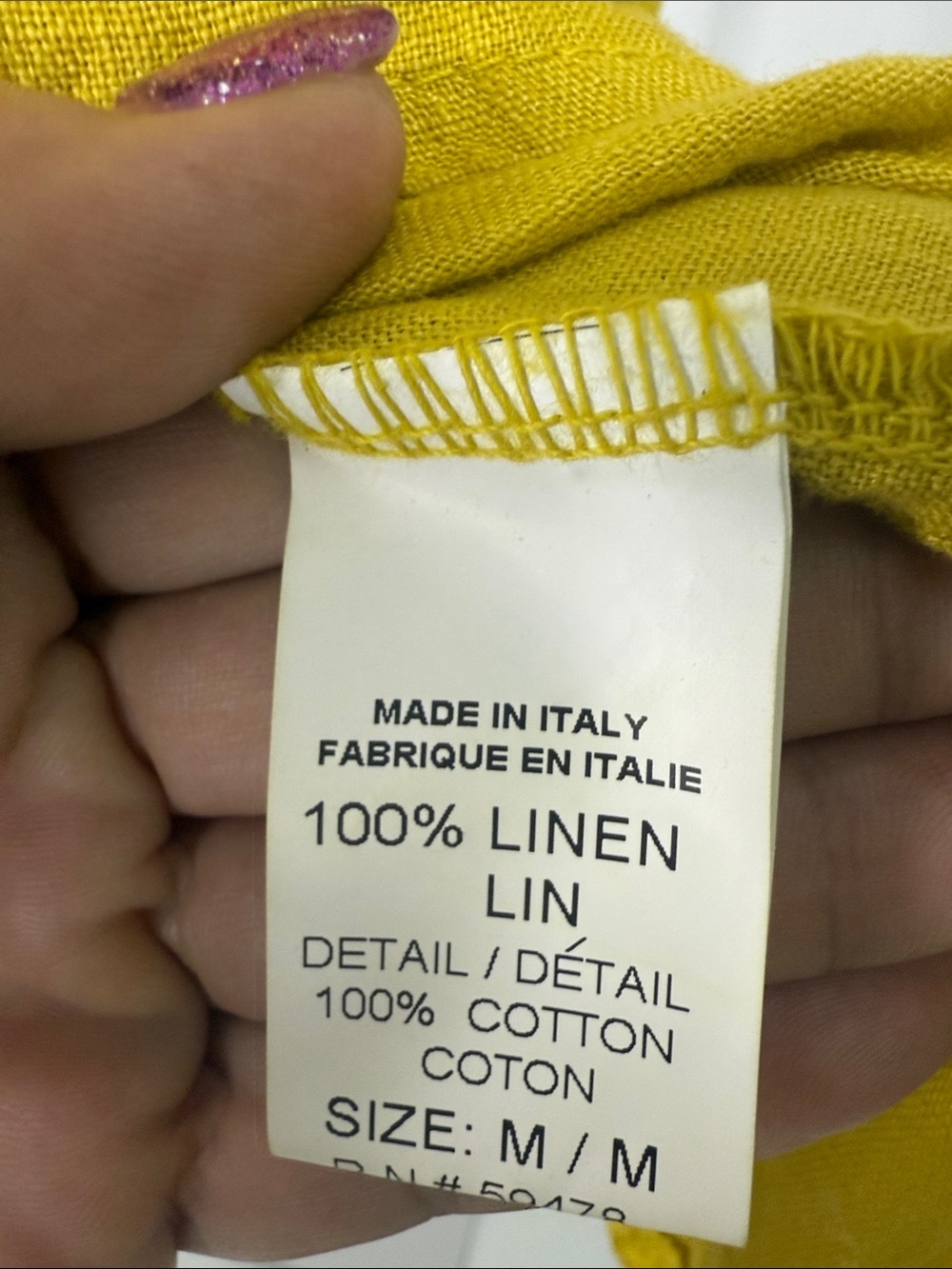 Yellow Linen Halter Camisole - PTP 20 - Picture 5 of 6
